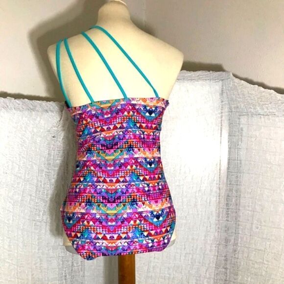 CORAL Colorful Geometric Print One Piece Swimsuit Size XL - Picture 6 of 9